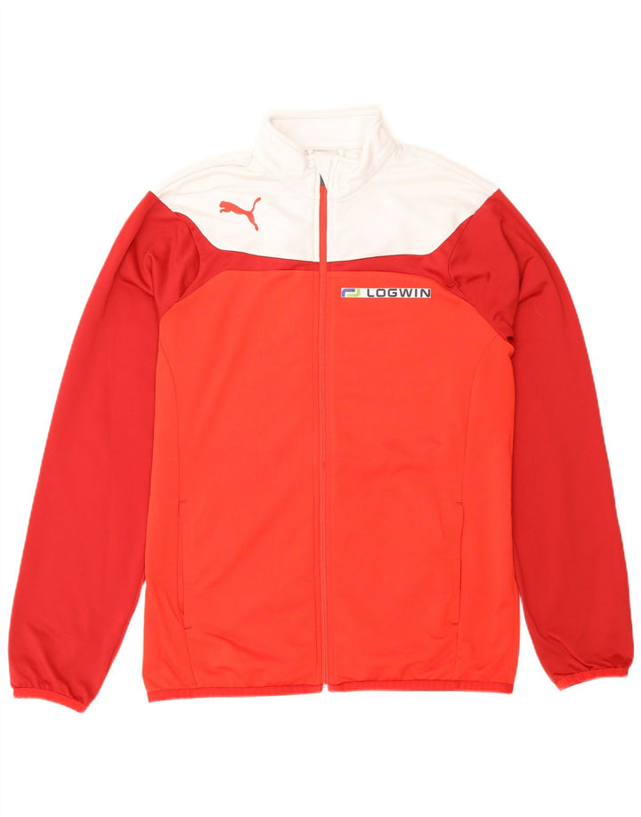 Puma Boys Graphic Tracksuit Top Jacket 15-16 Years Red Colourblock