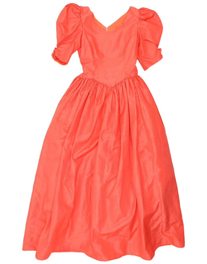 Vintage Dame Maxi Dress UK 8 Small Orange