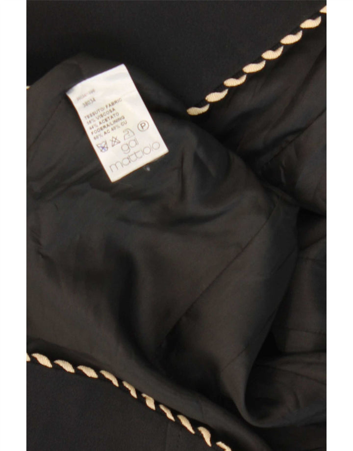 Gai Mattiolo Chaqueta Blazer de 3 Botones para Mujer UK 44 Viscosa Negra Mediana