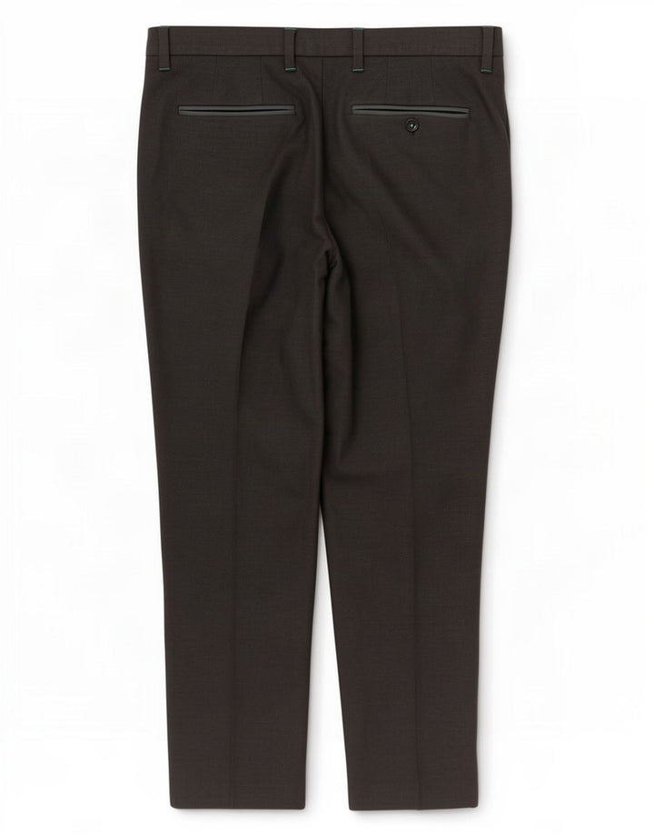 Calças retas masculinas de terno Ted Baker W36 L32 poliéster manchado cinza
