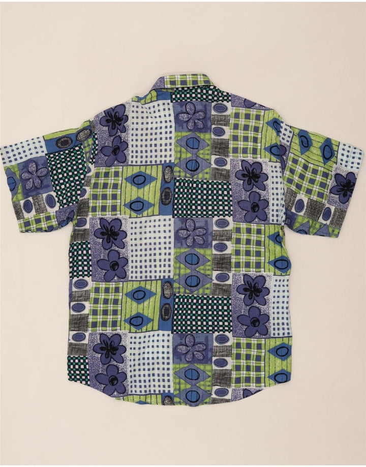 CAVORI Mens Short Sleeve Shirt Size 39/40 Medium Multicoloured Patchwork Vintage Cavori and Second-Hand Cavori from Messina Hembry 