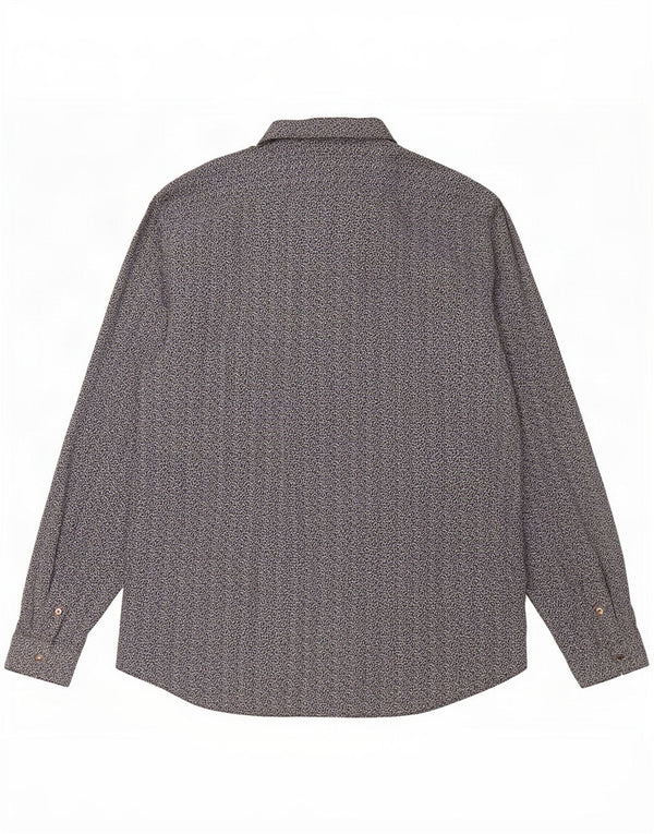 Ted Baker Herrenhemd, Größe 6 2XL, Marineblau, Blumenmuster, Baumwolle