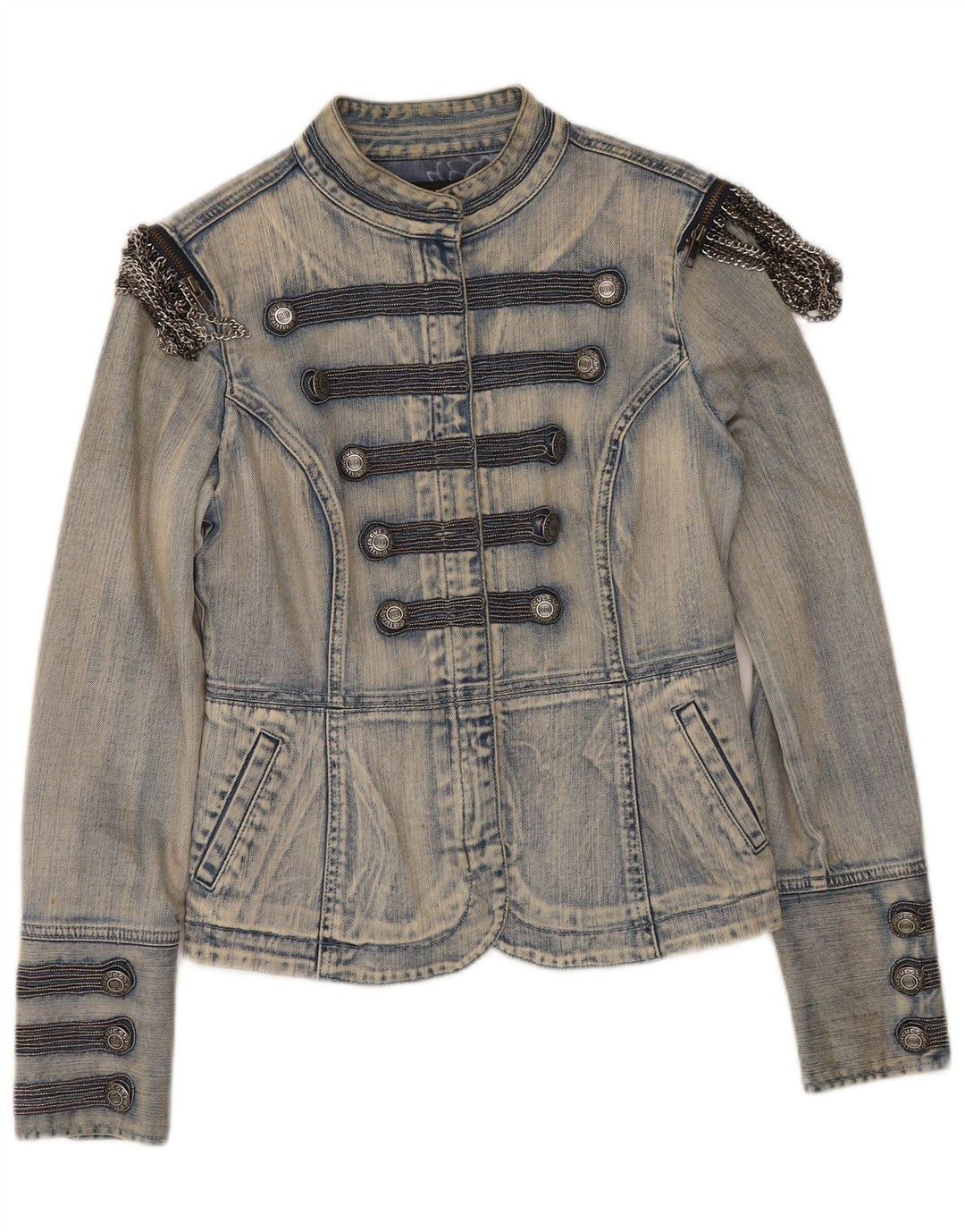 Guess Womens Denim Jacket UK 12 Medium Blue Cotton
