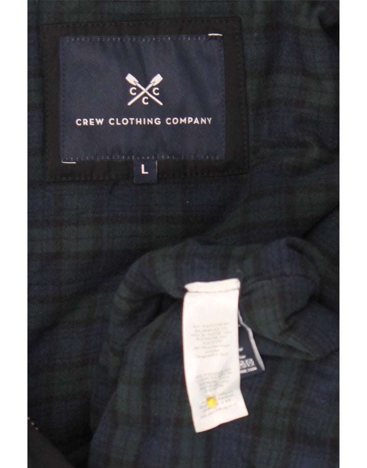Crew Clothing Mens Hooded Parka Jacket UK 40 Large Navy Blue Polyester