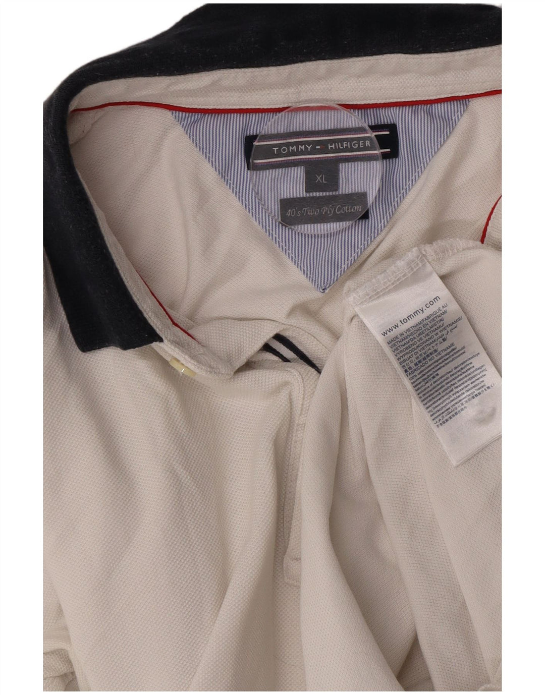 Tommy Hilfiger Mens Polo Shirt XL White Cotton