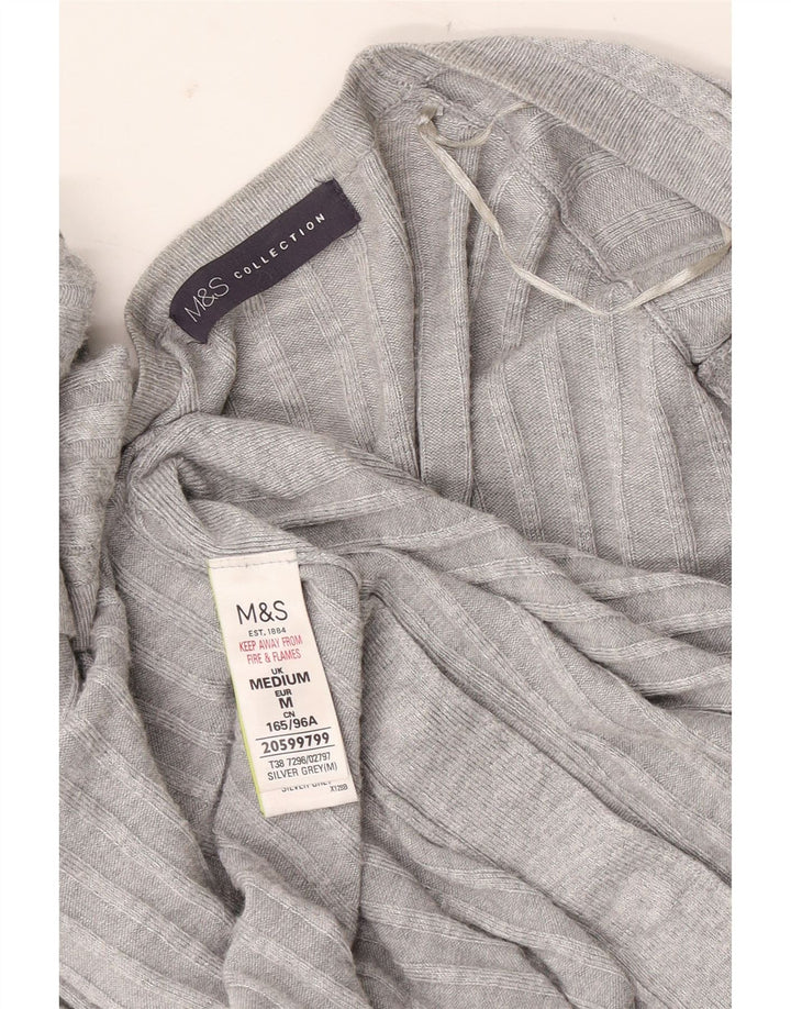 Marks & Spencer Dame Longline Cardigan Sweater UK 14 Medium Grey