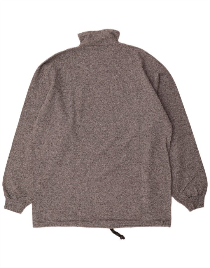 Champion Mens Zip Neck Sweatshirt Jumper 2XL Grey Cotton