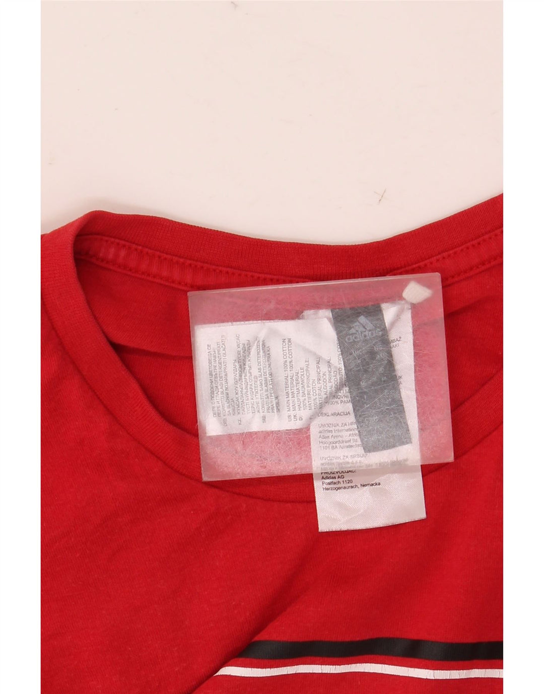 Adidas Mens Graphic T-Shirt Top Medium Red Cotton