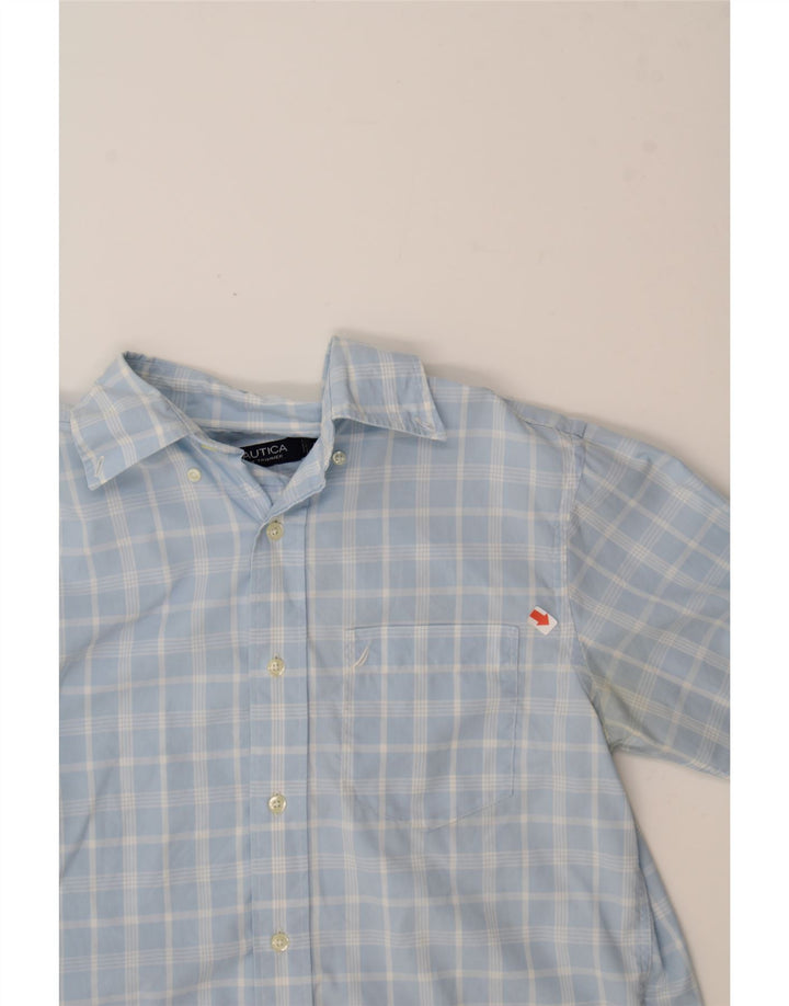 NAUTICA Mens Shirt Small Blue Check Cotton Vintage Nautica and Second-Hand Nautica from Messina Hembry 