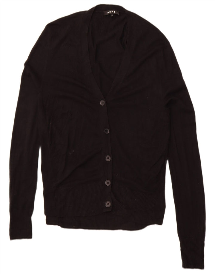DKNY Womens Oversized Cardigan Sweater UK 2 2XS Black