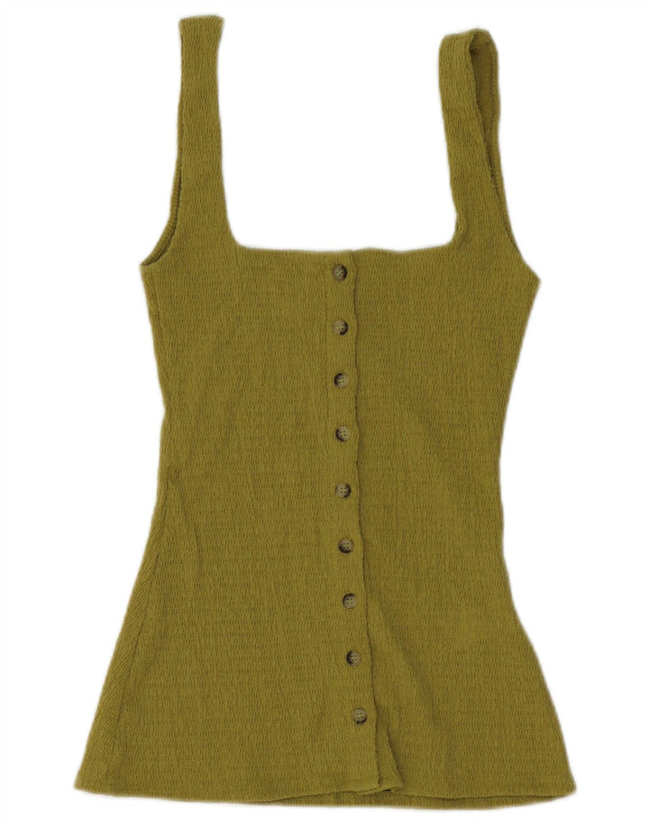 Zara Womens Vest Top UK 12 Medium Green Polyester