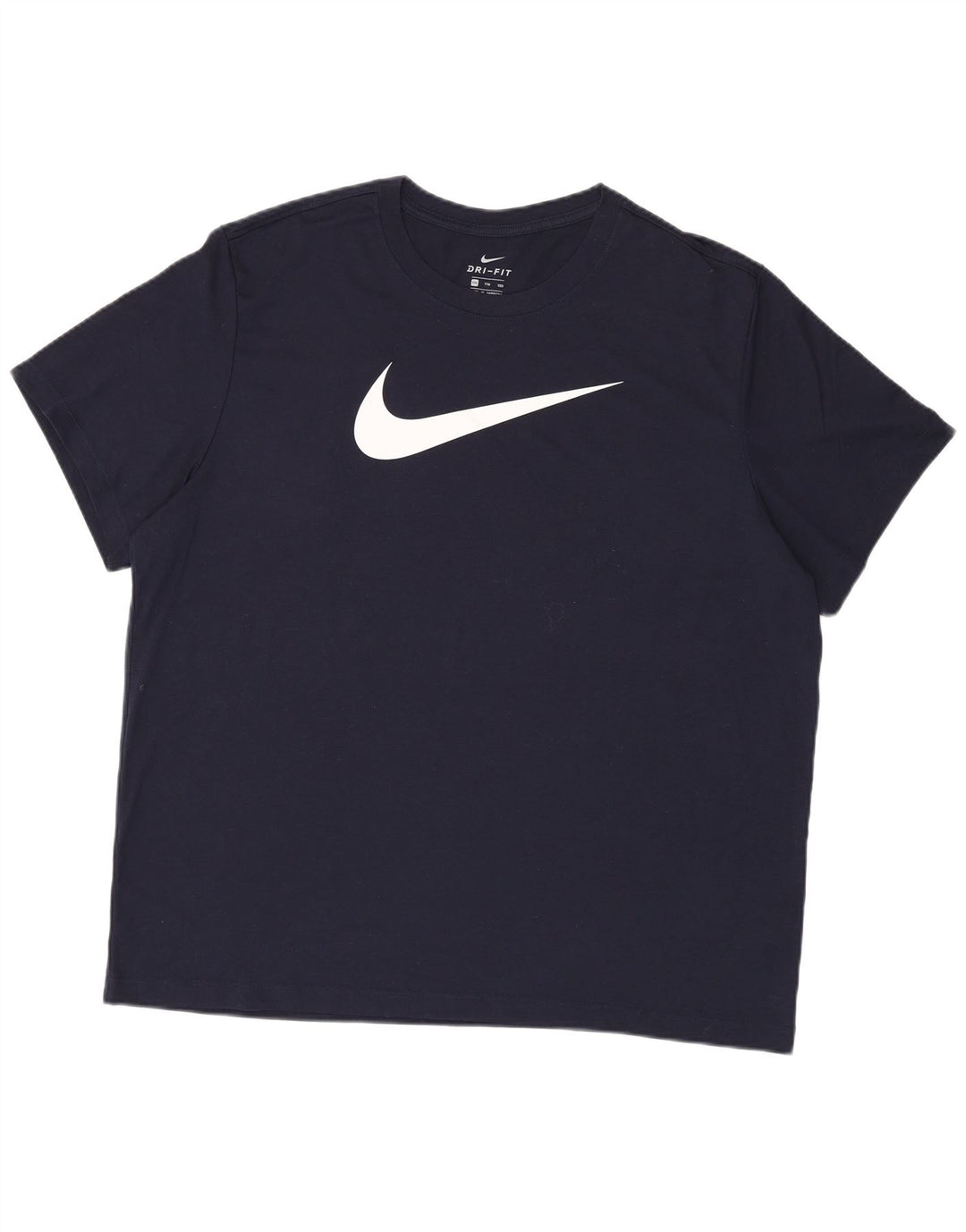 NIKE Mens Dri Fit Graphic T-Shirt Top 2XL Navy Blue Polyester