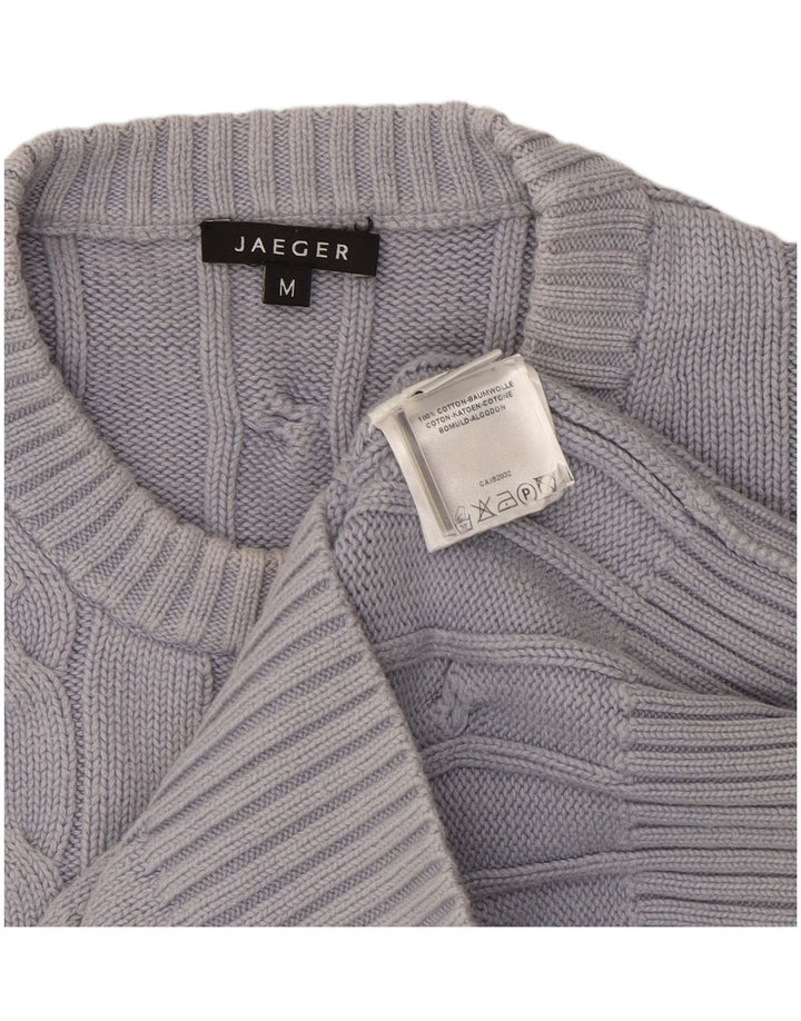 Maglione maglione girocollo da uomo Jaeger in cotone grigio medio