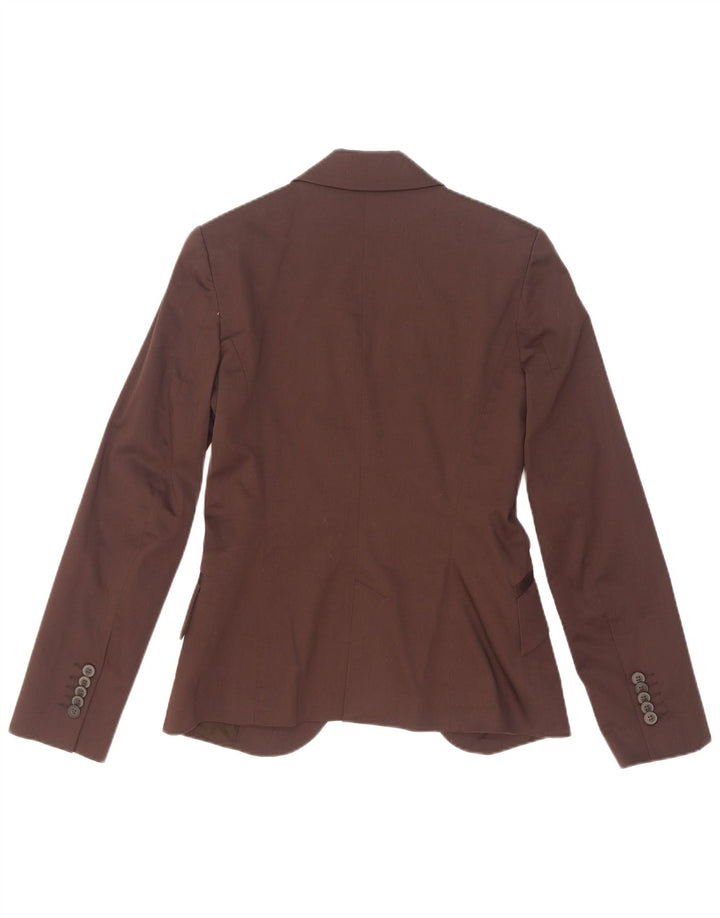 Zara Femme 1 Bouton Blazer Veste UK 10 Petit Bordeaux