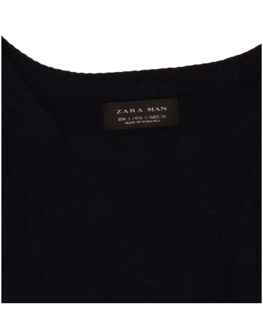 Zara Herre Boat Neck Jumper Sweater Small Navy Blue