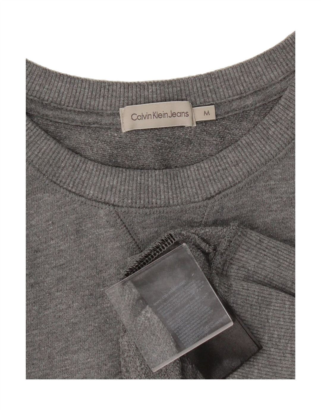 CALVIN KLEIN JEANS Womens Graphic Sweatshirt Jumper UK 14 Medium Grey Vintage Calvin Klein Jeans and Second-Hand Calvin Klein Jeans from Messina Hembry 