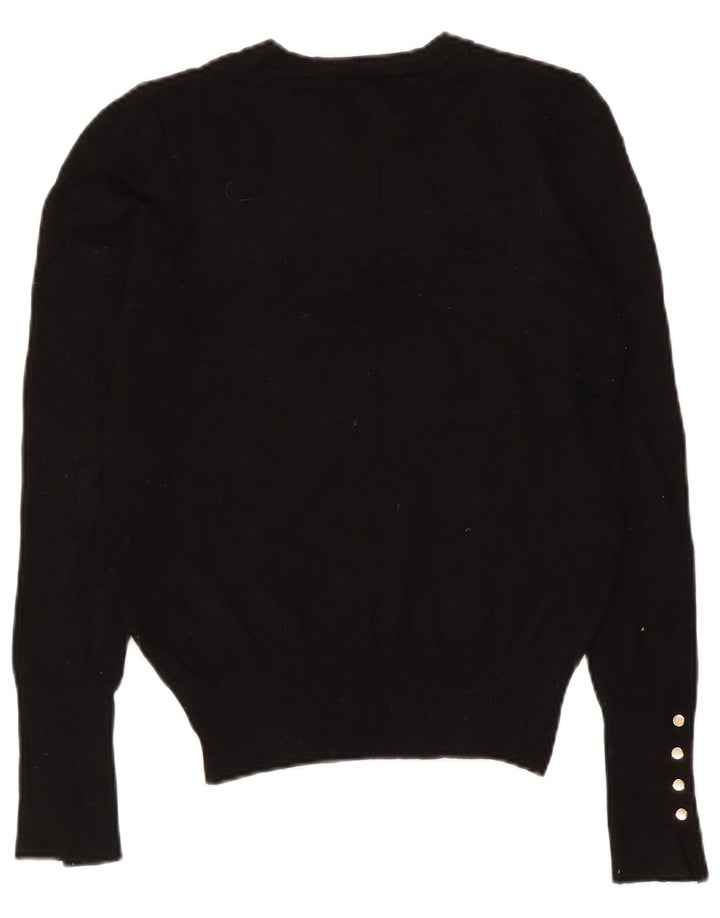Zara Womens Crew Neck Jumper Sweater UK 10 Small Black