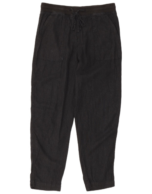 Marks & Spencer Womens High Waist Trousers UK 10 Small W30 L27 Black