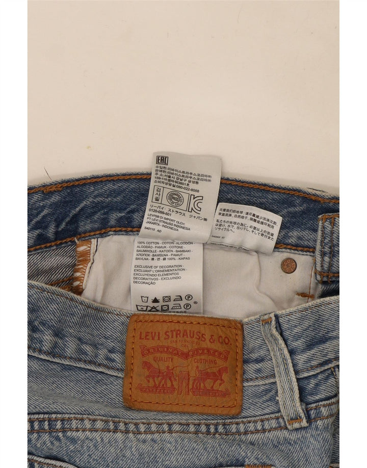 Mini gonna in denim effetto invecchiato da donna Levi's W28 in cotone blu medio
