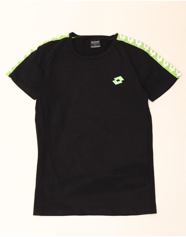 Lotto Mens Graphic T-Shirt Top Medium Black Colourblock Cotton