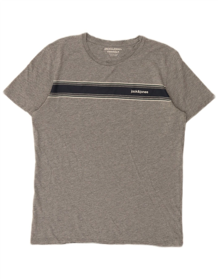 Jack & Jones Hombre Camiseta Top Small Gris Colorblock