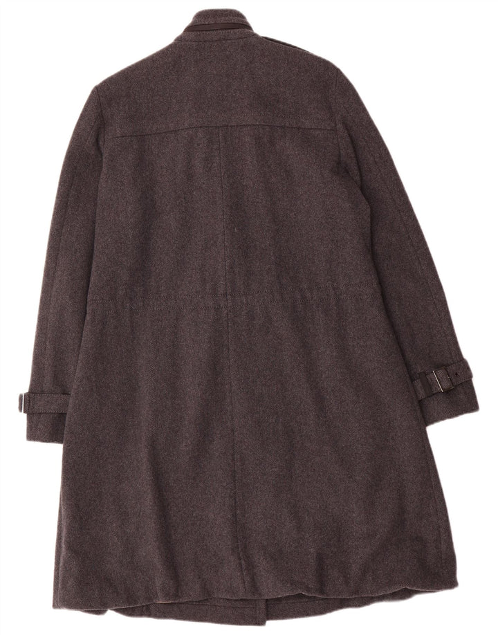 Marella Womens Military Double Breasted Coat UK 10 Small Grey Wool