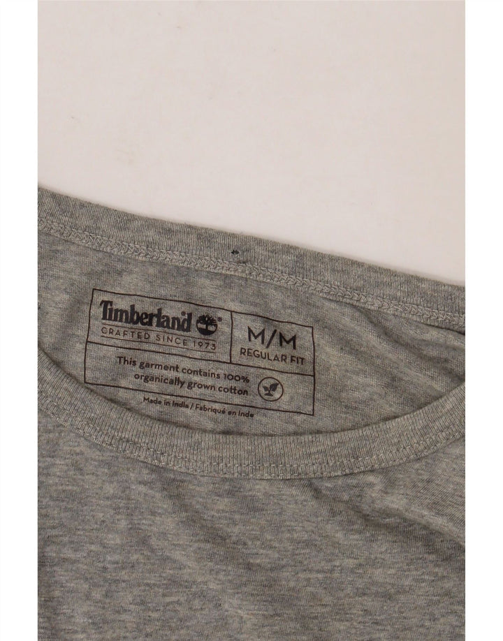 TIMBERLAND Herre Regular Fit grafisk T-shirt Top Medium Grey Flecked Bomuld