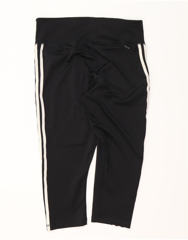 ADIDAS Womens Climalite Capri Leggings UK 16/18 Large  Black Polyester