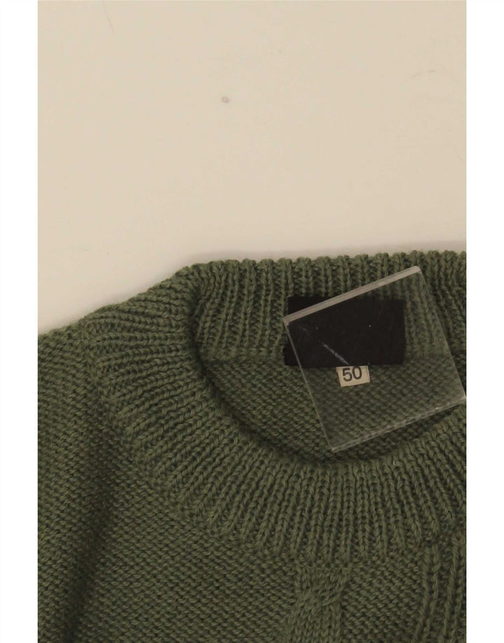 Vintage herre sweater med rund hals IT 50 mellemgrøn