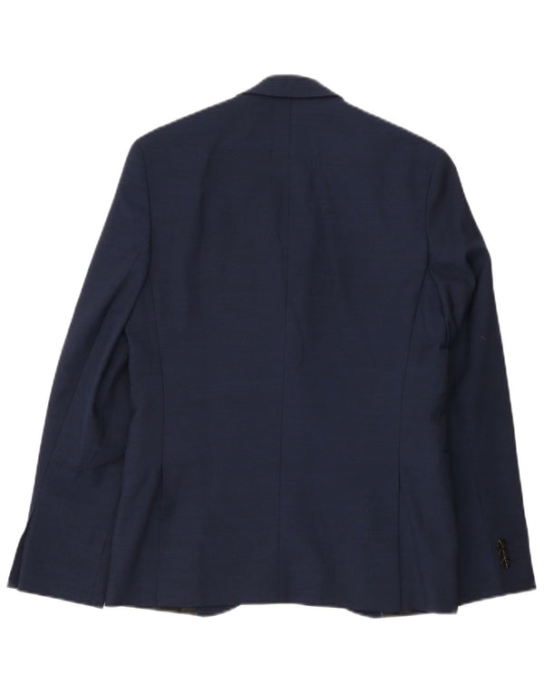 Jack & Jones Boys 2 Button Blazer Jacket 13-14 Years Navy Blue Polyester
