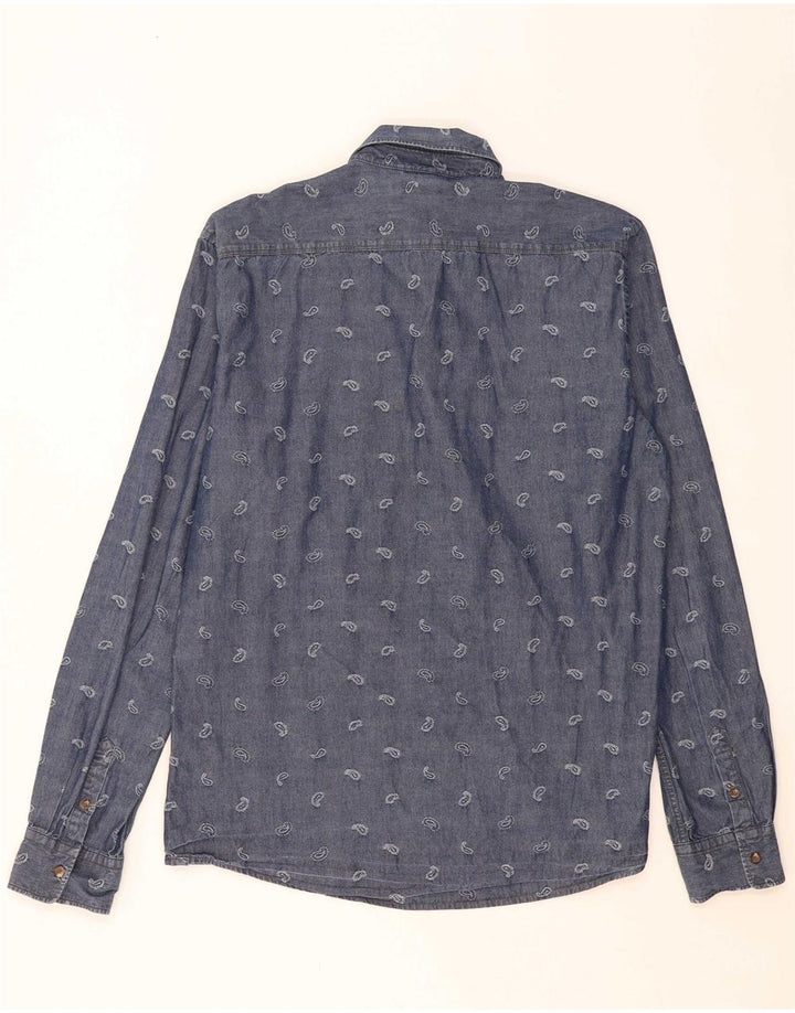 SUN68 Mens Shirt XL Blue Paisley Cotton