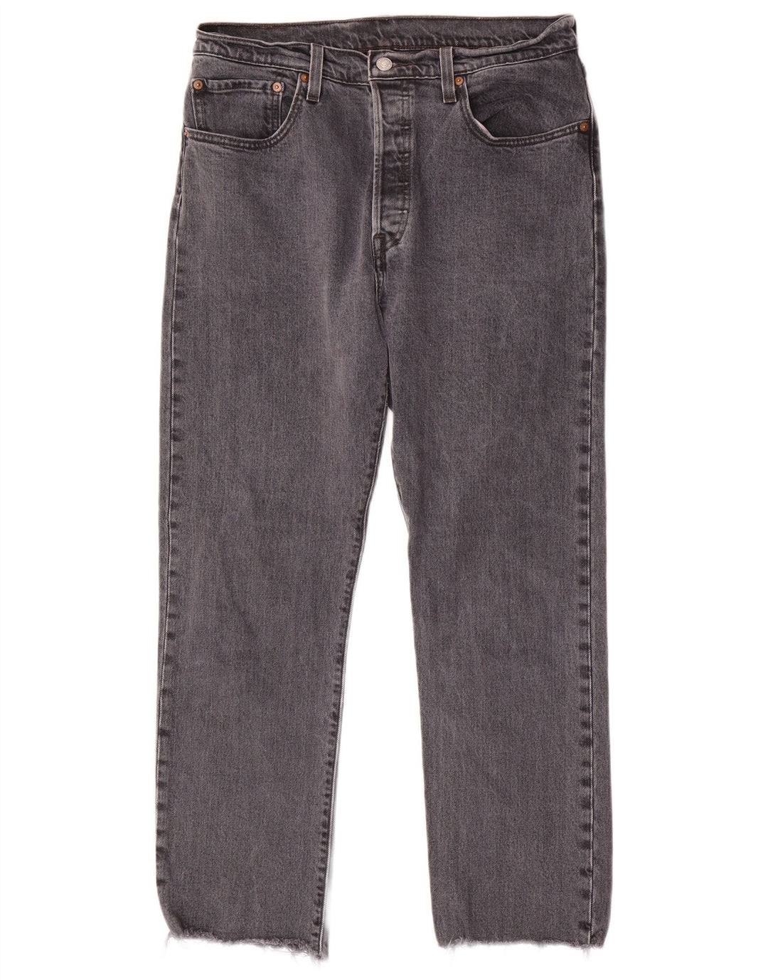 LEVI'S Mens 501 Straight Jeans W31 L28 Grey Cotton