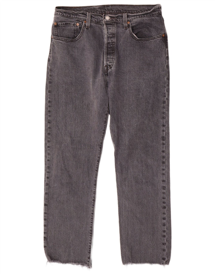 LEVI'S Mens 501 Straight Jeans W31 L28 Grey Cotton