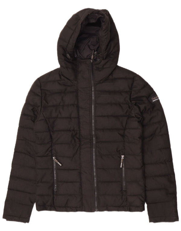 Superdry Veste matelassée à capuche pour hommes UK 38 Medium Noir Polyester