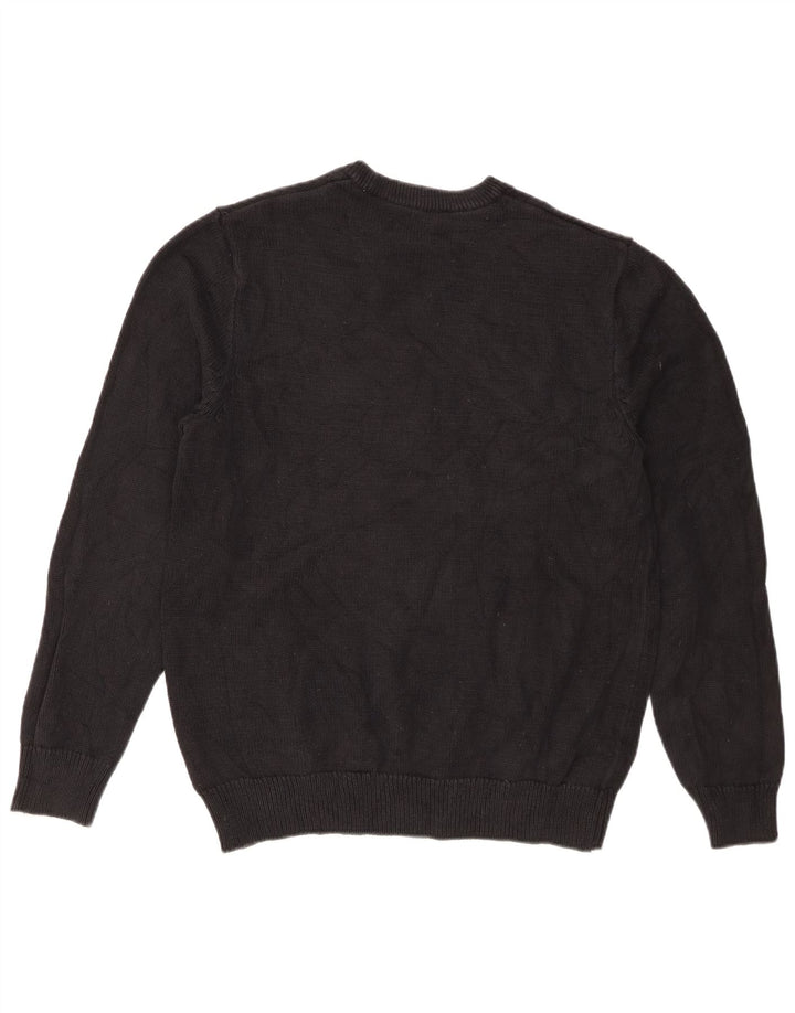 Suéter masculino Chaps com gola redonda, algodão preto médio