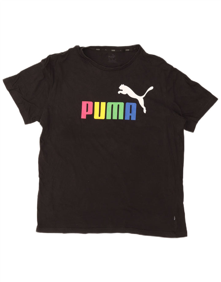 PUMA Mens Graphic T-Shirt Top XL Black