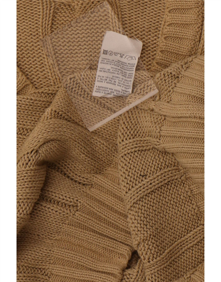 VINTAGE Mens V-Neck Jumper Sweater XL Brown Cotton Vintage Vintage and Second-Hand Vintage from Messina Hembry 