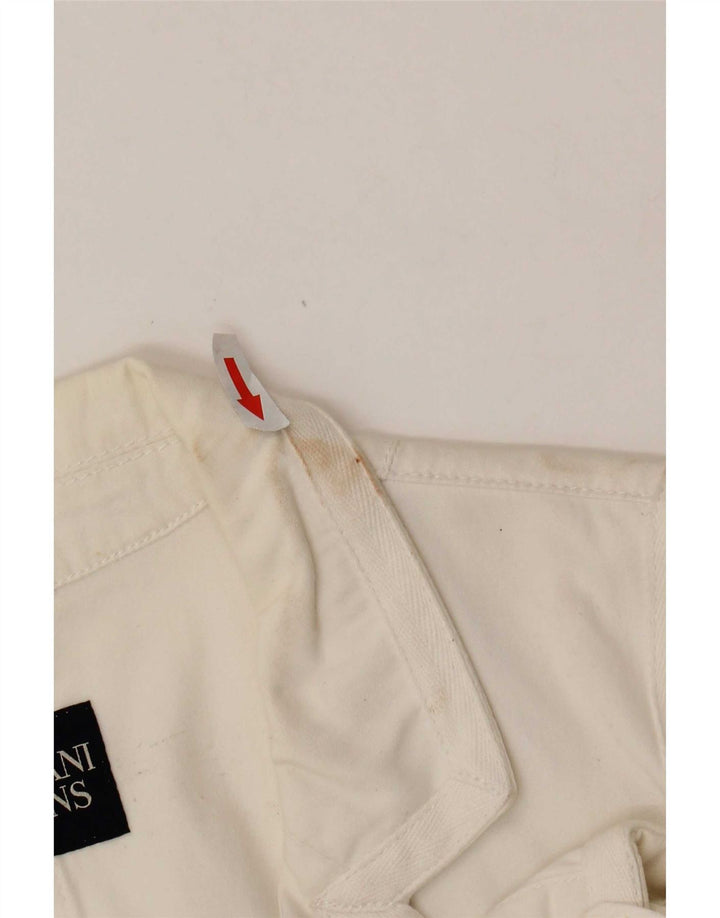 Giacca blazer da donna a 3 bottoni Armani Jeans UK 18 XL cotone bianco