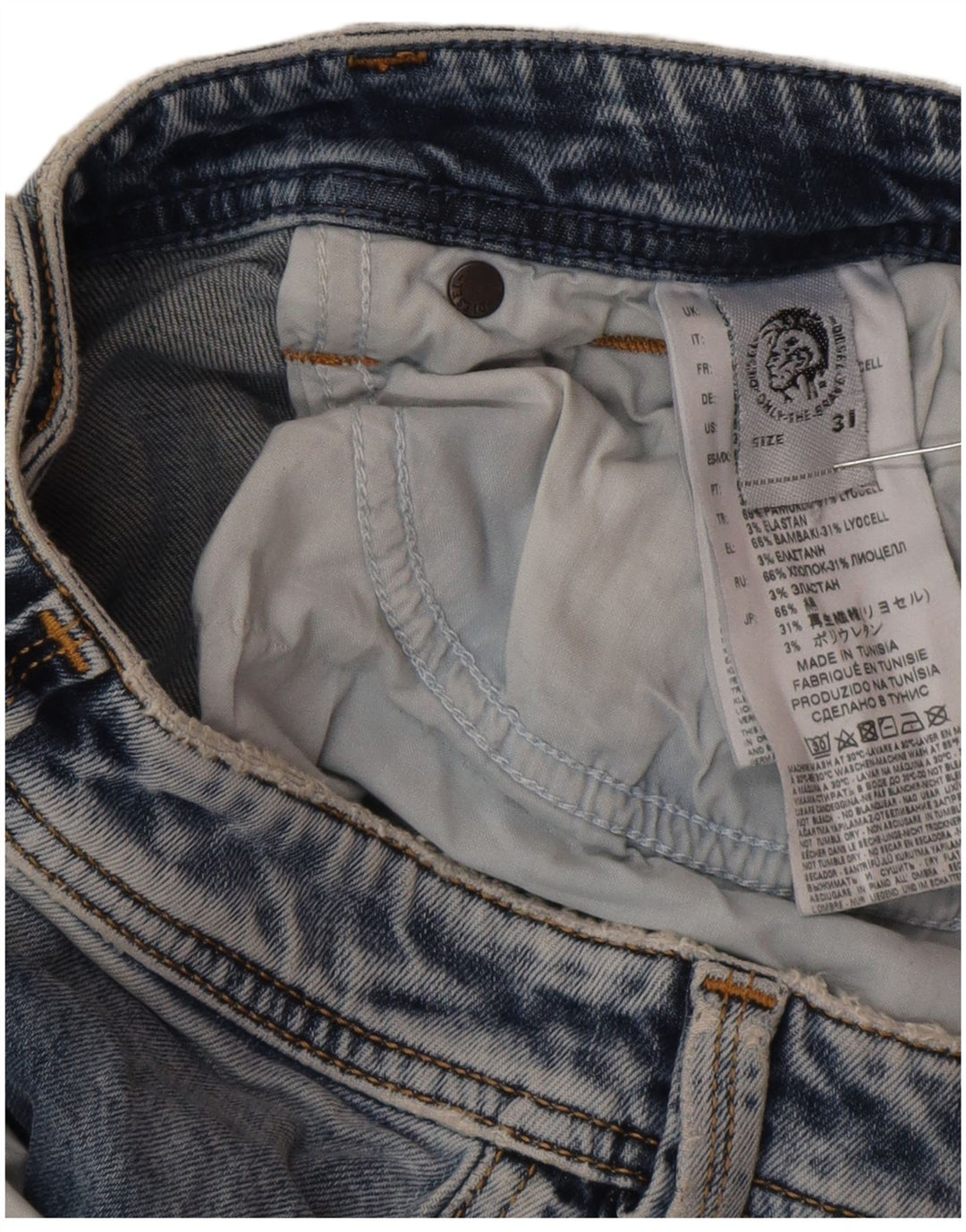 Diesel Mens Straight Jeans W31 L27 Blue Cotton