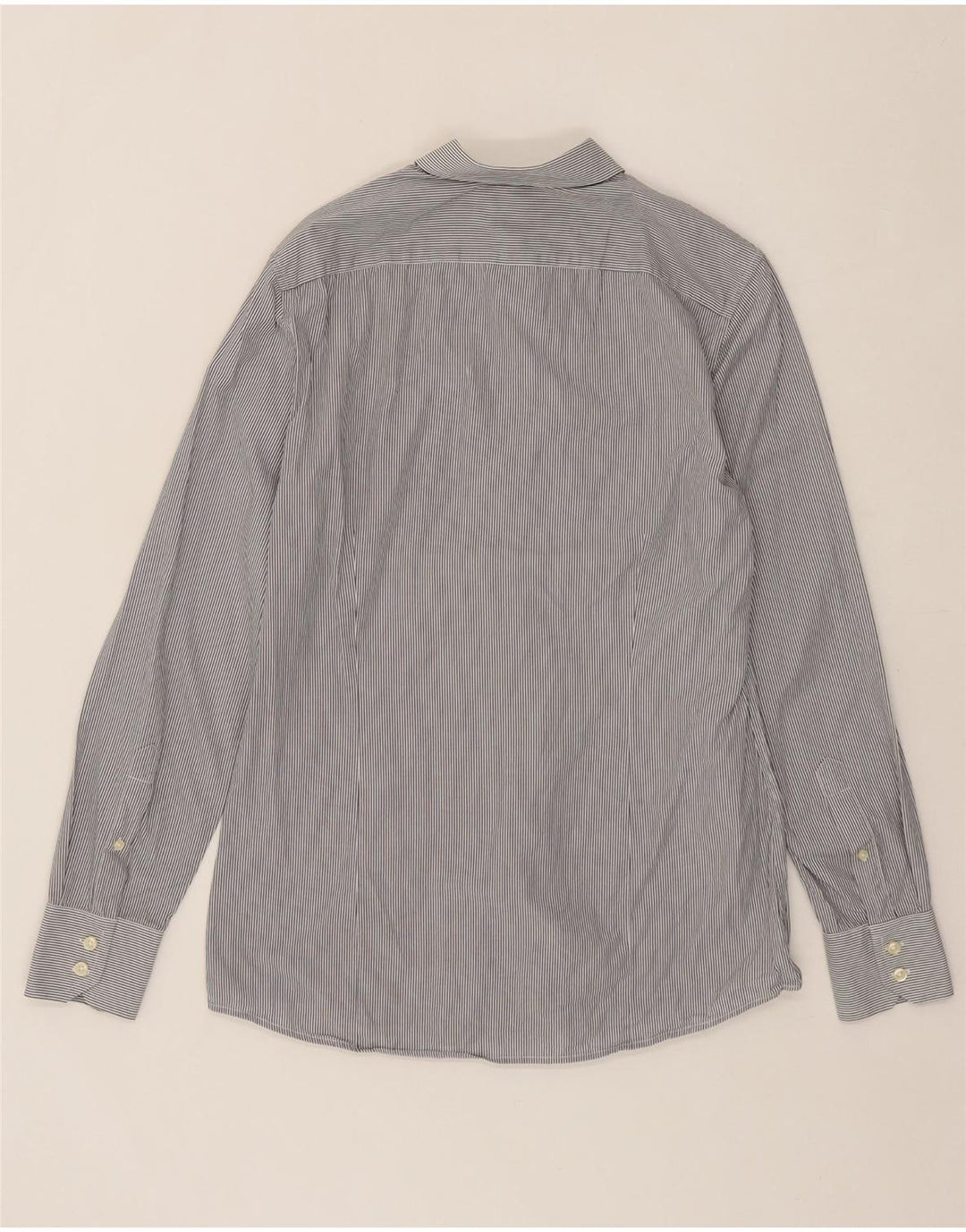 BENETTON Mens Shirt Medium Grey Pinstripe Vintage Benetton and Second-Hand Benetton from Messina Hembry 