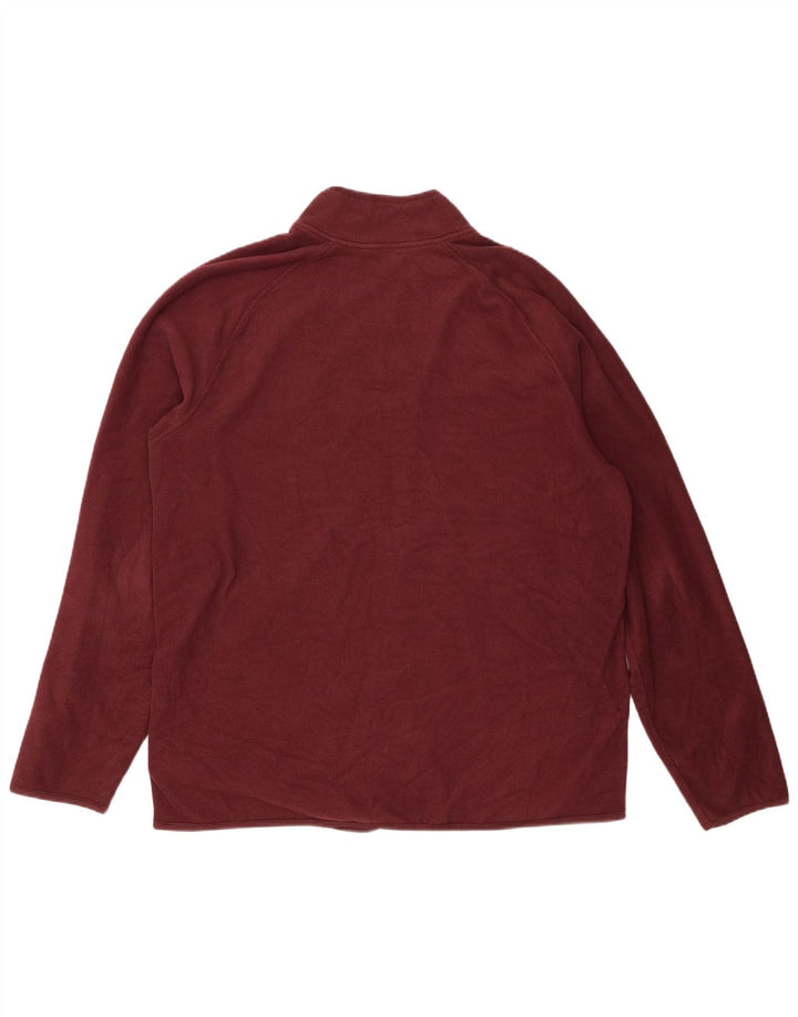 Marks & Spencer Mens Fleece Jacket UK 42 XL Burgundy Polyester