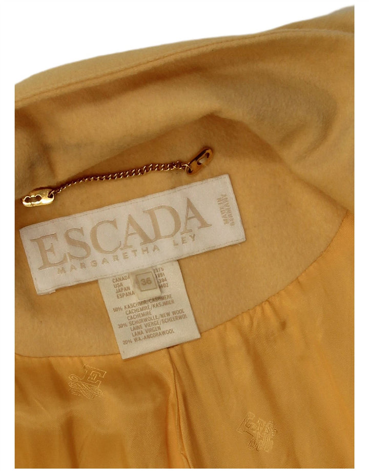 Escada Womens Margaretha Ley Oversized overfrakke EU 36 Small Yellow Cashmere