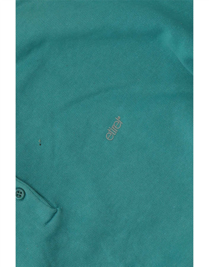 Etirel Womens Button Neck Sweatshirt Jumper UK 16 Large Blue