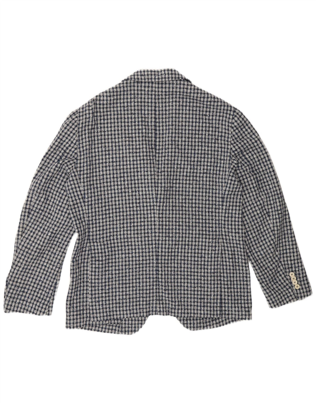 Fradi Jaqueta masculina blazer de 2 botões IT 54 2XL Algodão xadrez cinza