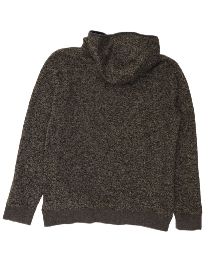 Quiksilver Herren-Kapuzenpullover mit Reißverschluss, groß, graues Farbblock-Polyester