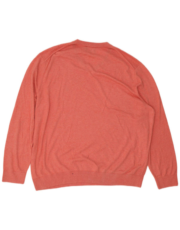 Nautica Herren-Pullover mit V-Ausschnitt, 3XL, rosa Baumwolle