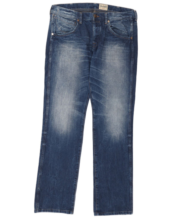 Мужские прямые джинсы Wrangler W36 L34, синий хлопок