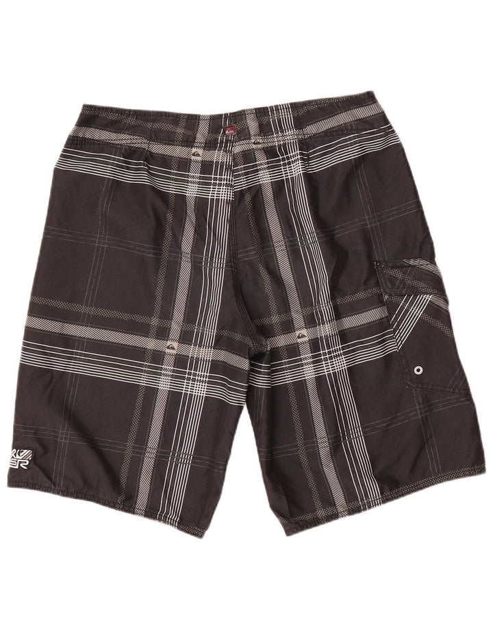 Pantaloncini da bagno da uomo Quiksilver medio in poliestere nero a quadri