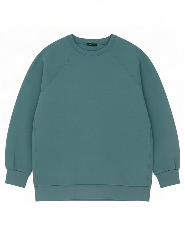 Zara moletom feminino oversized jumper UK 14 azul médio