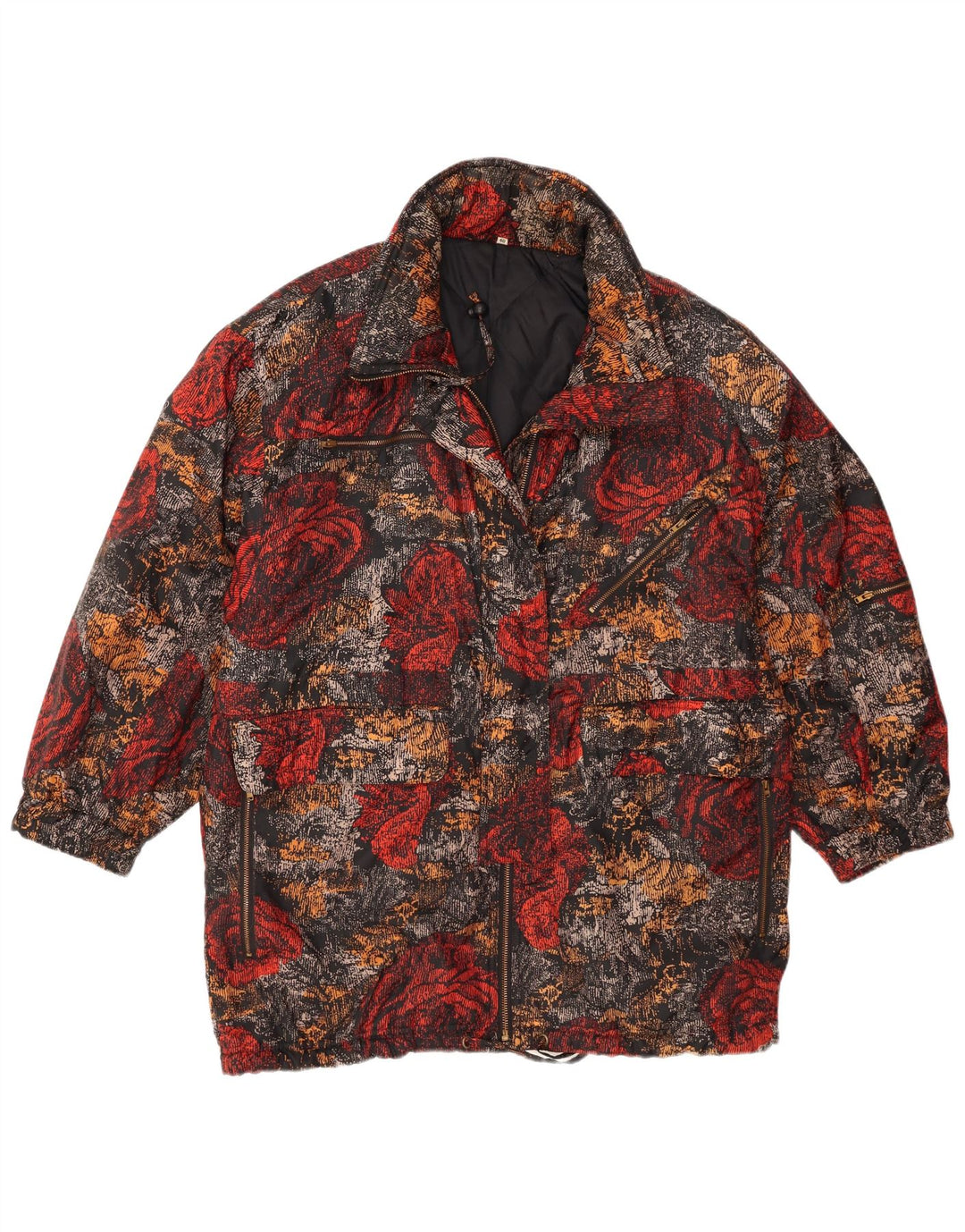 Chaqueta de esquí vintage para mujer EU 40 Poliéster floral multicolor medio